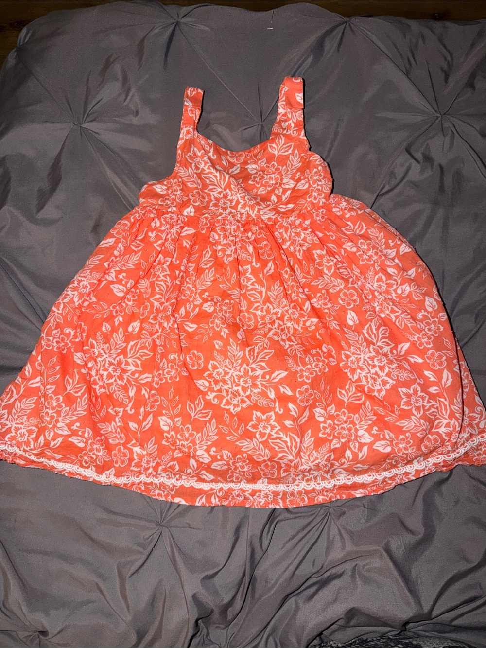 Sigrid Olsen Coral Floral Sleeveless Girls Sundress